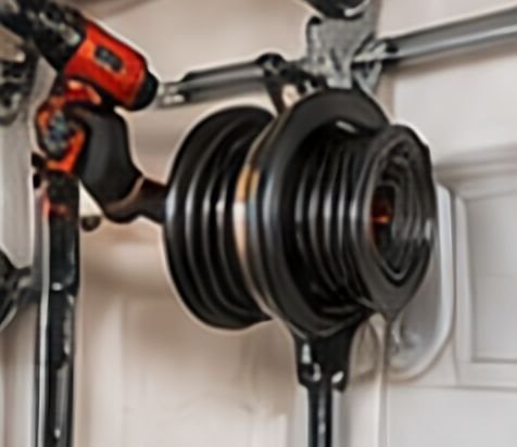 Garage door cable drum on a torsion shaft